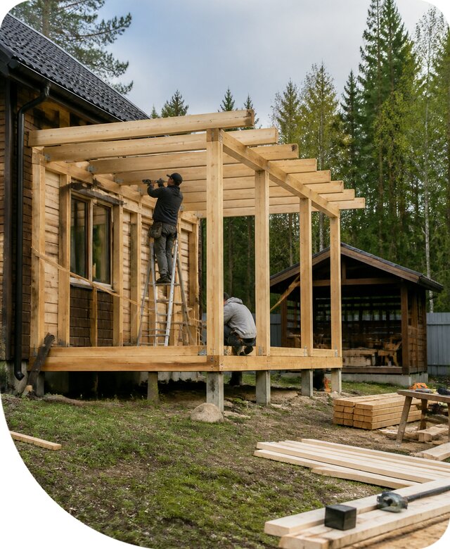 Строительство пристроек и построек на участке в Гатчине